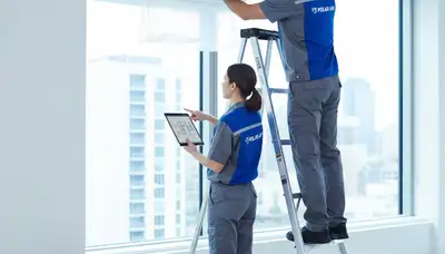Technician repairing residential air conditioner unit in Cincinnati, OH for Five Star Cooling