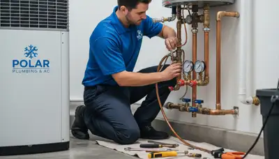 Licensed plumber fixing residential pipes in Cincinnati, OH for Five Star Cooling plumbing services